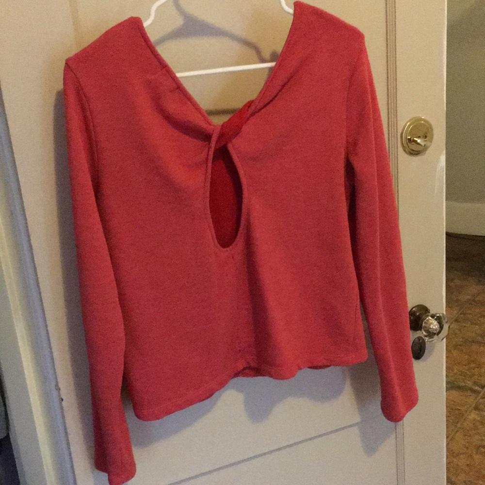 Slightly Cropped Sweatshirt With Open Back